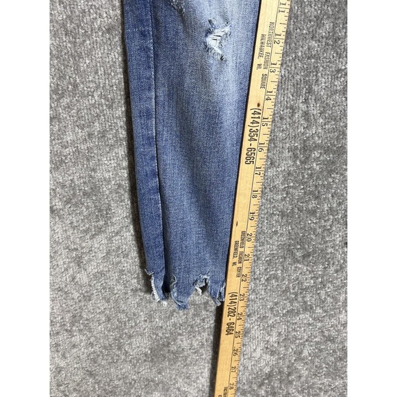 Express Super High Rise Ankle Legging Jeans Womens Size 2S Distressed‎ Raw Hem - Picture 13 of 14